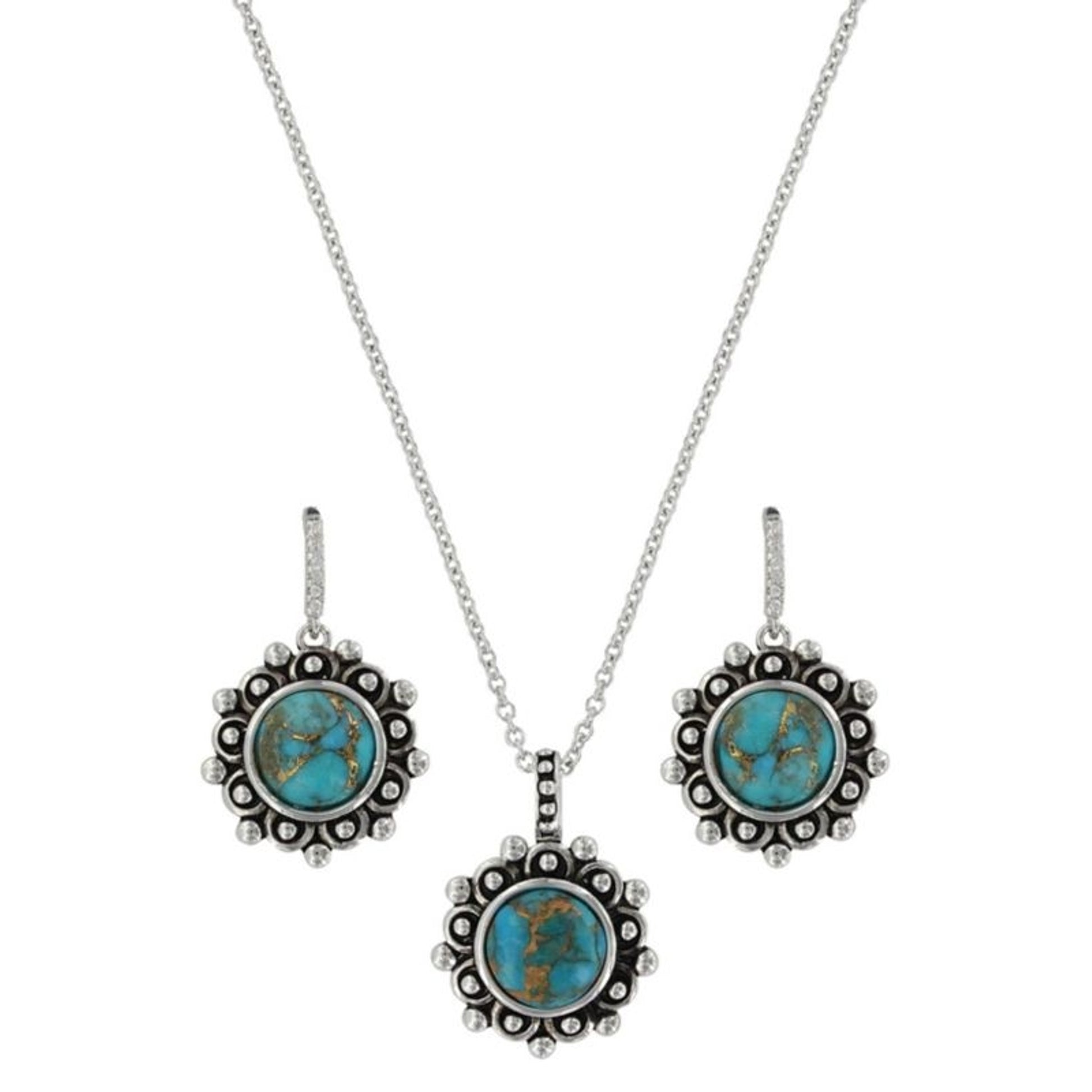 Montana Silversmith Beaded Flower Turq Jewelry Set