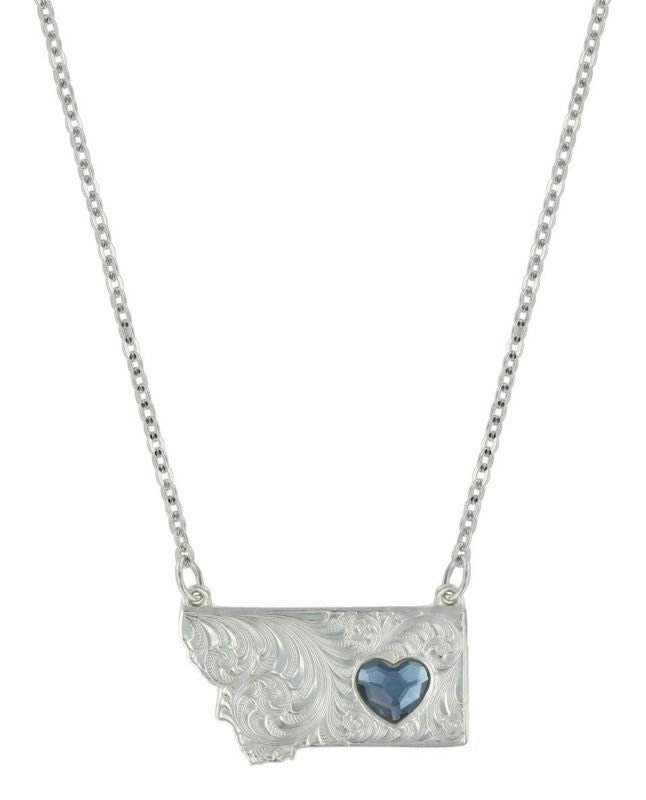 Montana Montana Blue Heart Stone Necklace