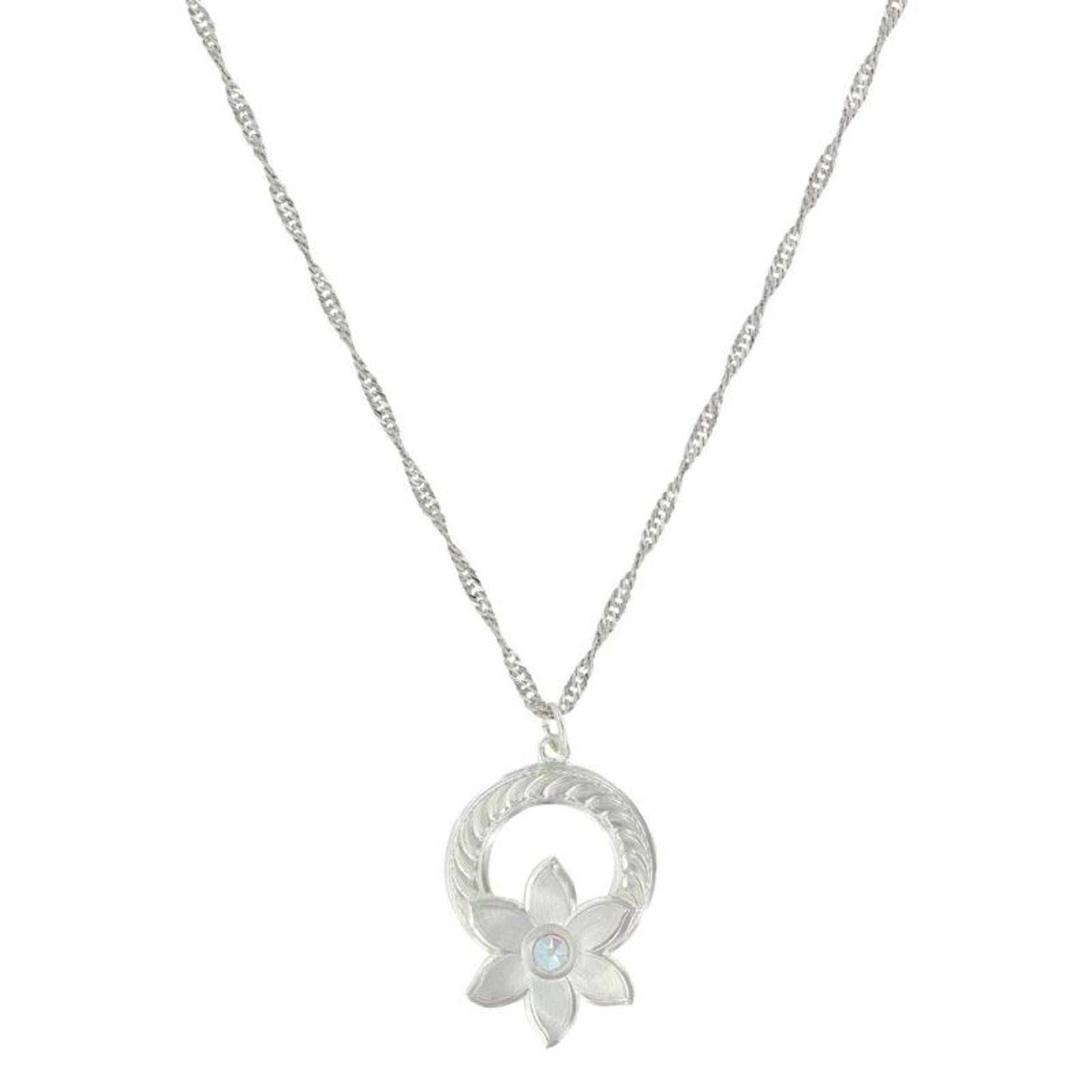 Montana Silversmiths Flower Wreath NecklaceBk/Wh