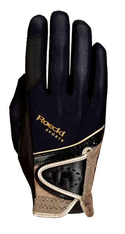 Roeckl Unisex Madrid Gloves 10.5 Black/Gold