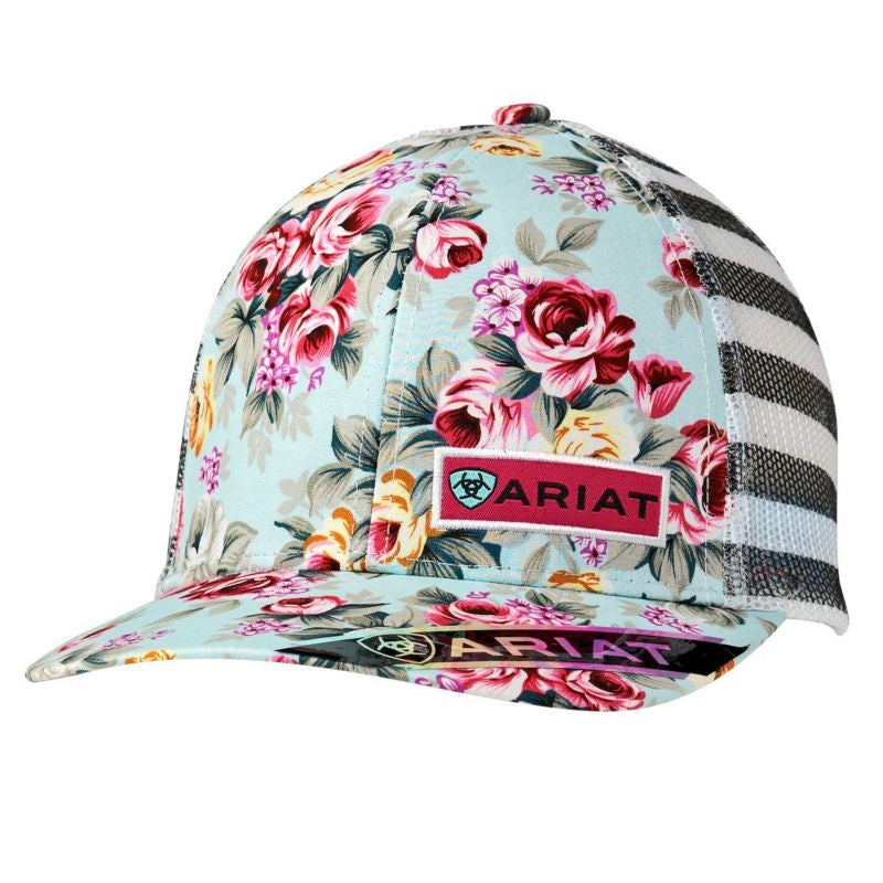 Ariat Ladies Stripe Ball Cap Floral