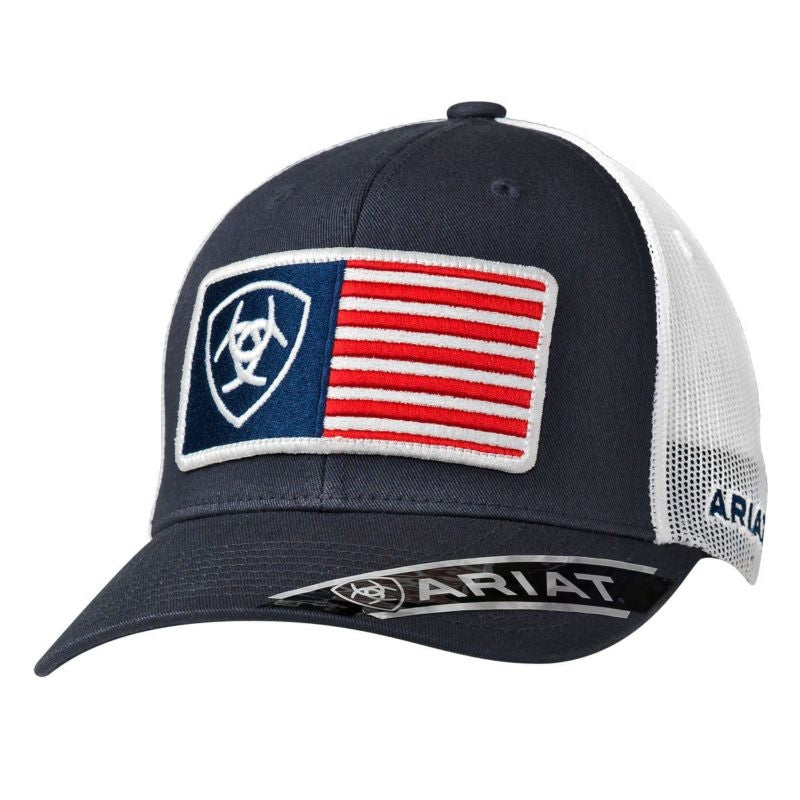 Ariat Mens Usa Flag Patch Ball Cap Navy
