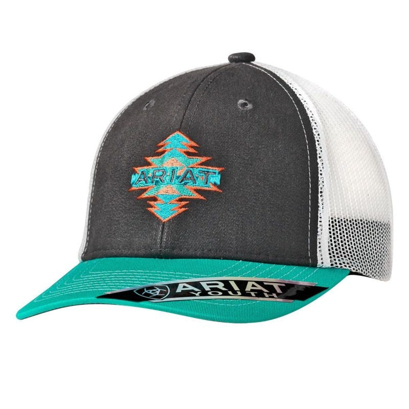 Ariat Youth Aztec Logo Ball Cap Grey
