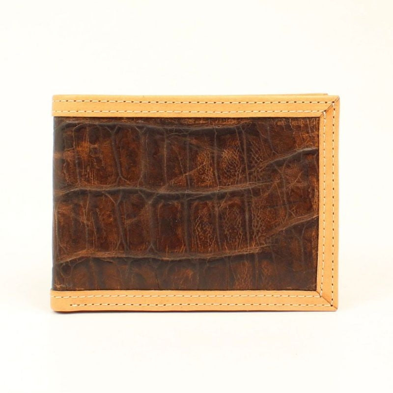 Ariat Crocodile Tan Edge Bi-Fold WalletTan/Brown