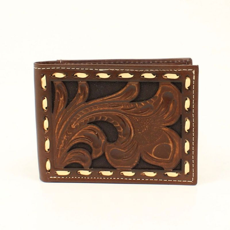 Ariat Embossed Laced Bi-Fold WalletBrown