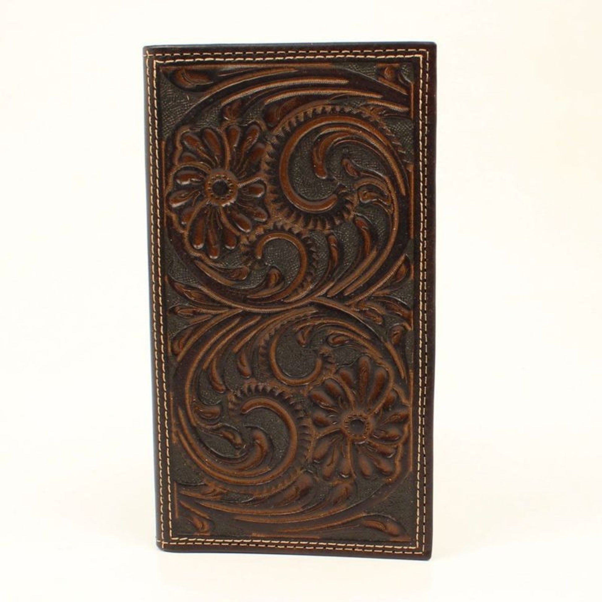 Nocona Floral Scroll Rodeo WalletBk/Wh
