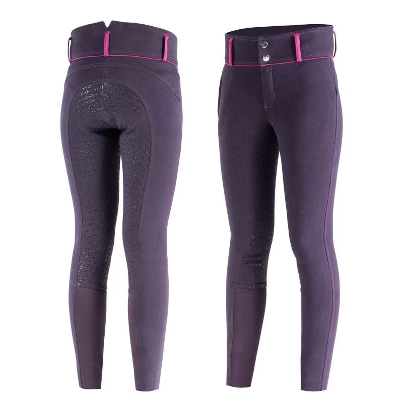 Horze Kids Silicone Full Seat Breeches S Purple