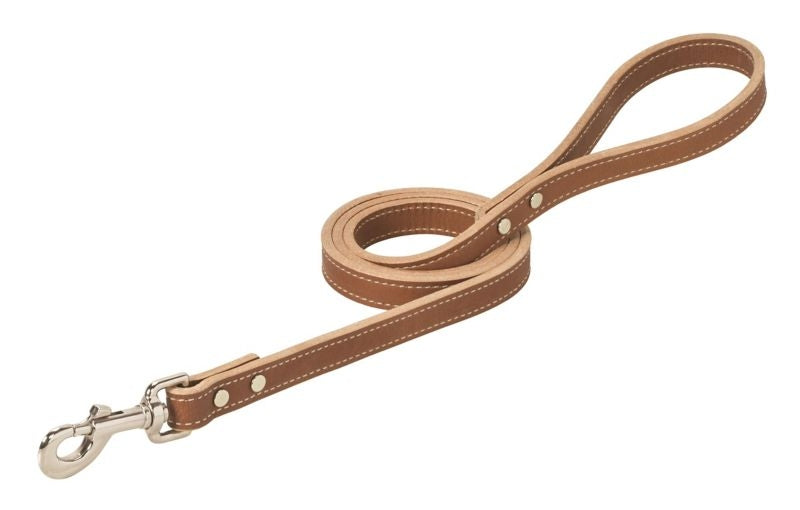 Weaver Single-Ply Leather Dog Leash 4ft Lt Brn