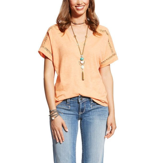 Ariat Ladies Joie Tee Large Habanero Peach