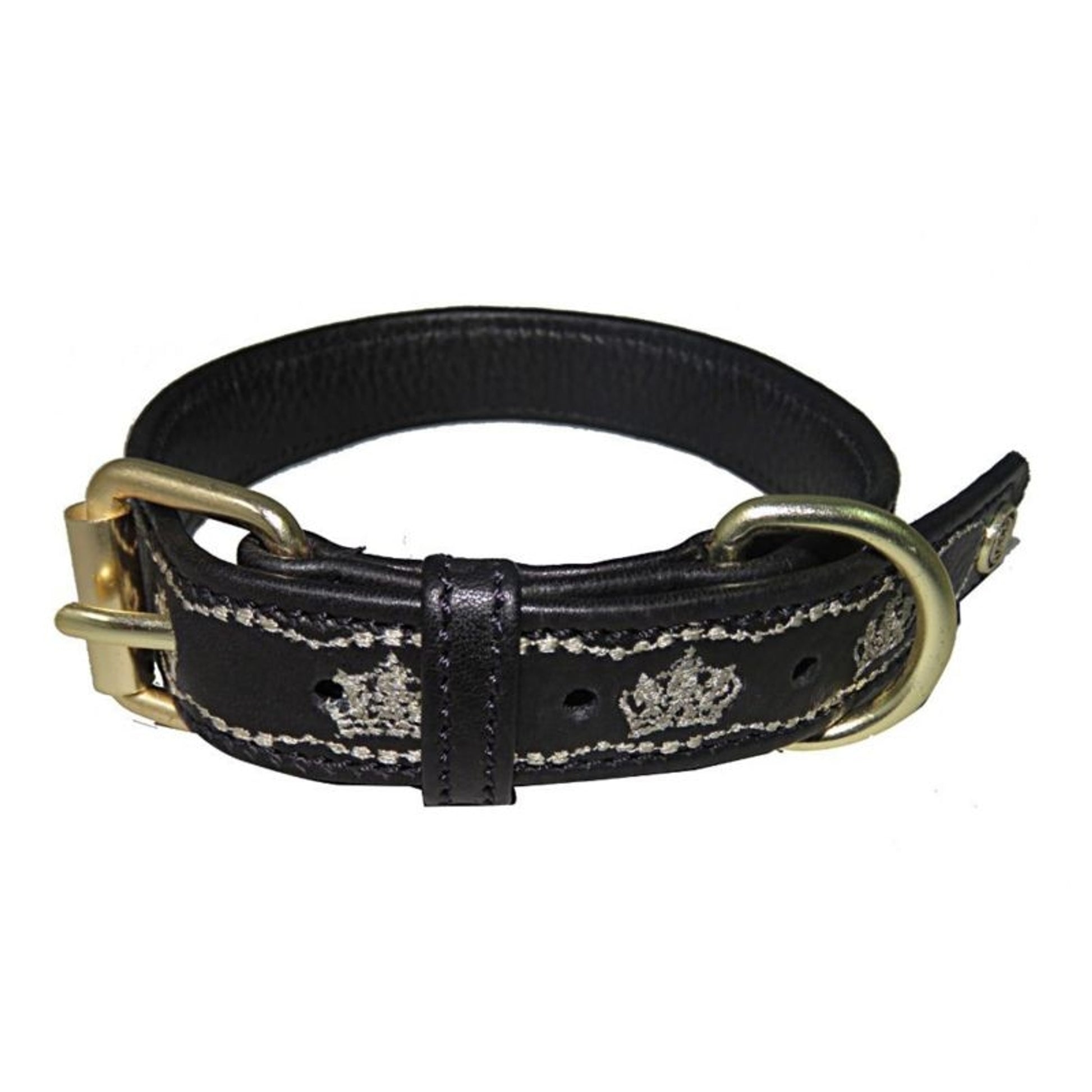 Halo Royal Leather Dog Collar LG Black/Safari