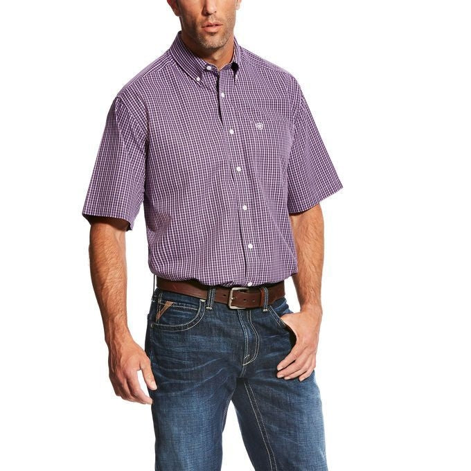 WrinkleFree Parlan Plaid ShortSleeve Shirt Med Pur