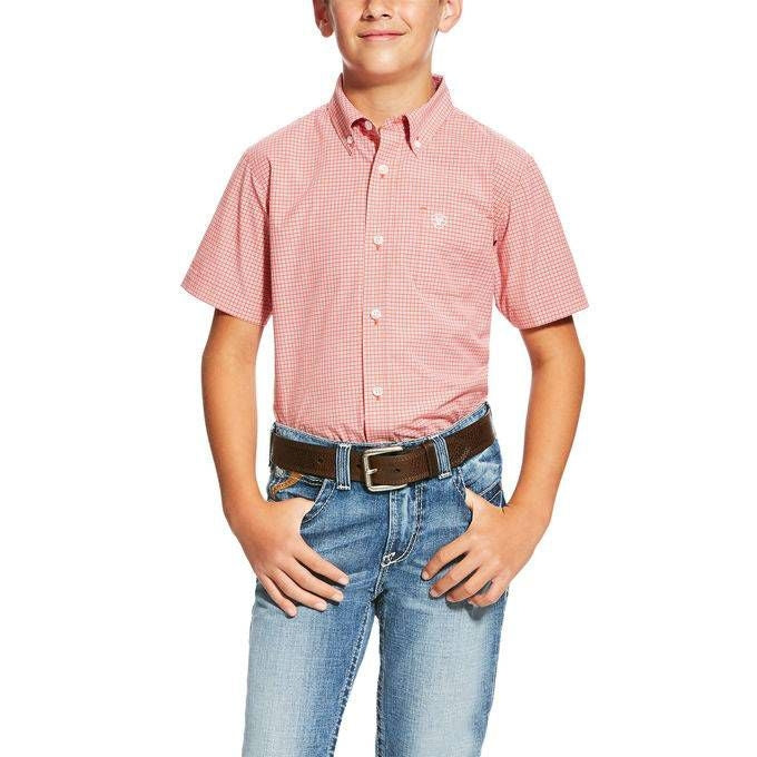 Ariat Boys Nevan Sh Sleeve Print Blue Bird Sm