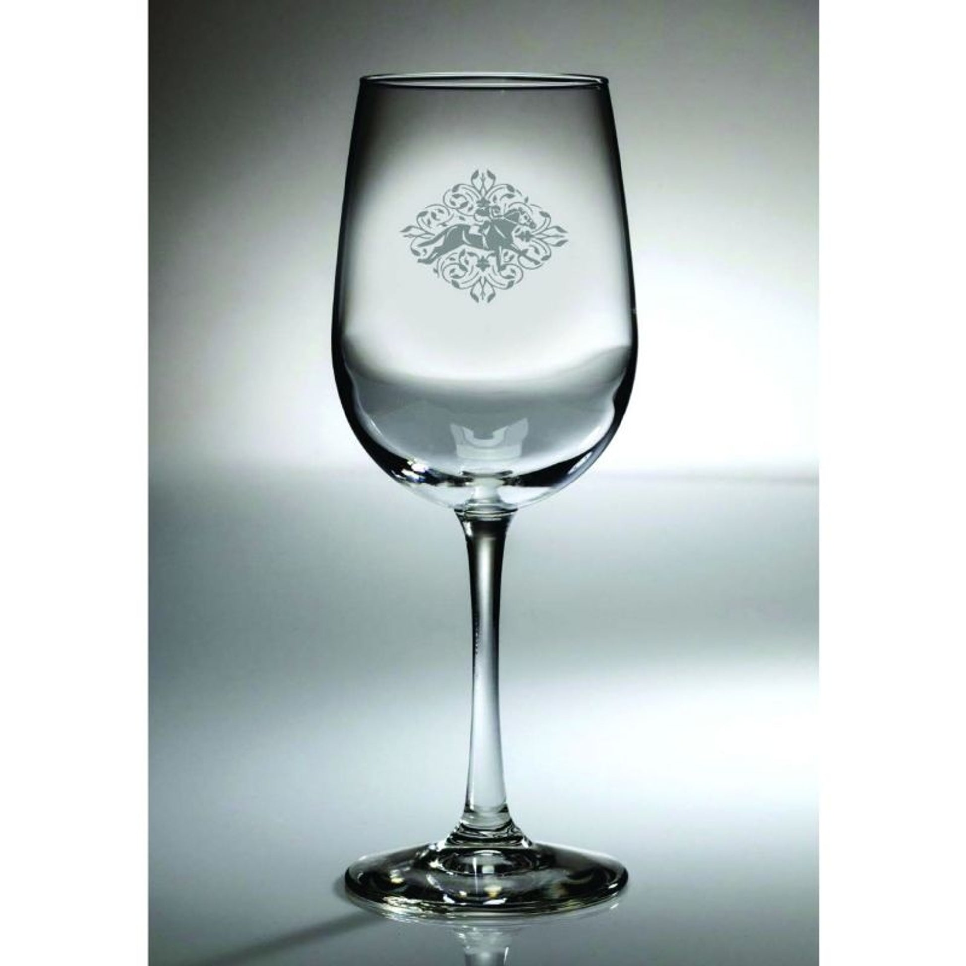 Kelley Racing Floral Etched Wine Glass 18.5oz