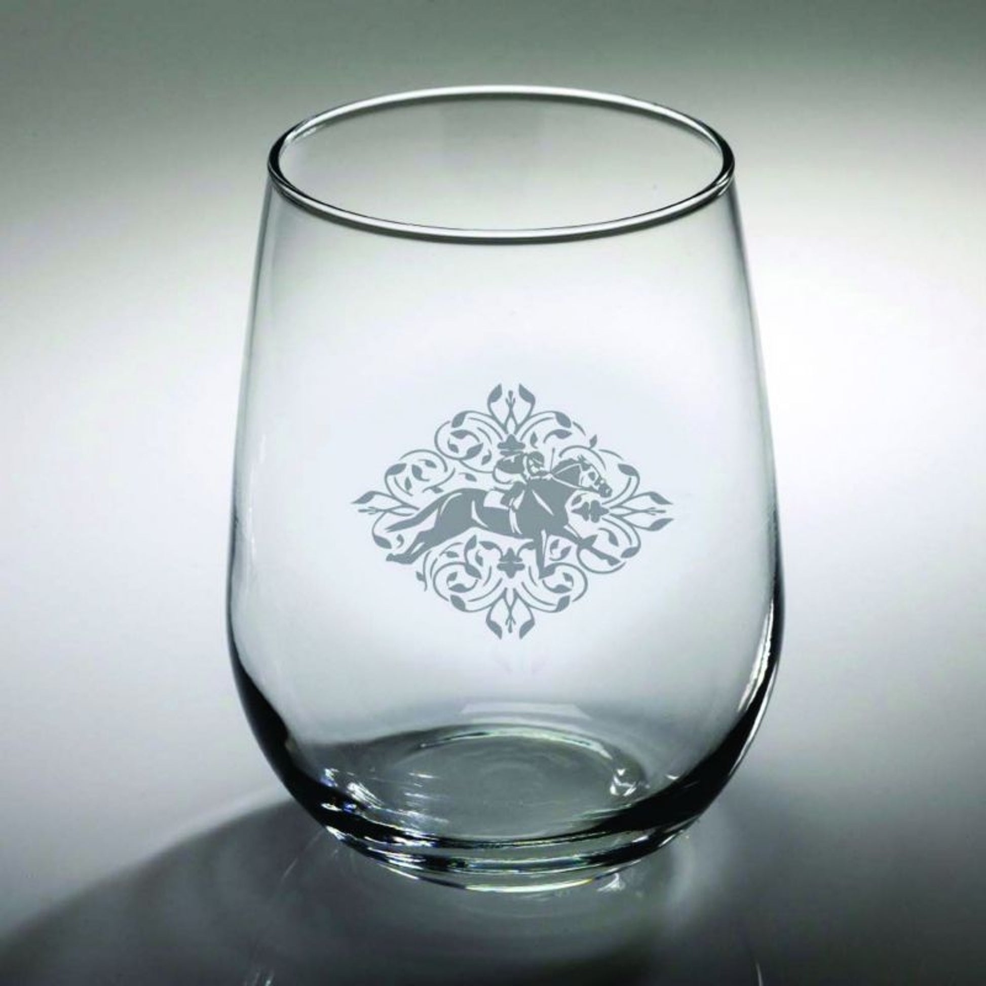 Kelley Racing Floral Etched Stemless Glass 17oz