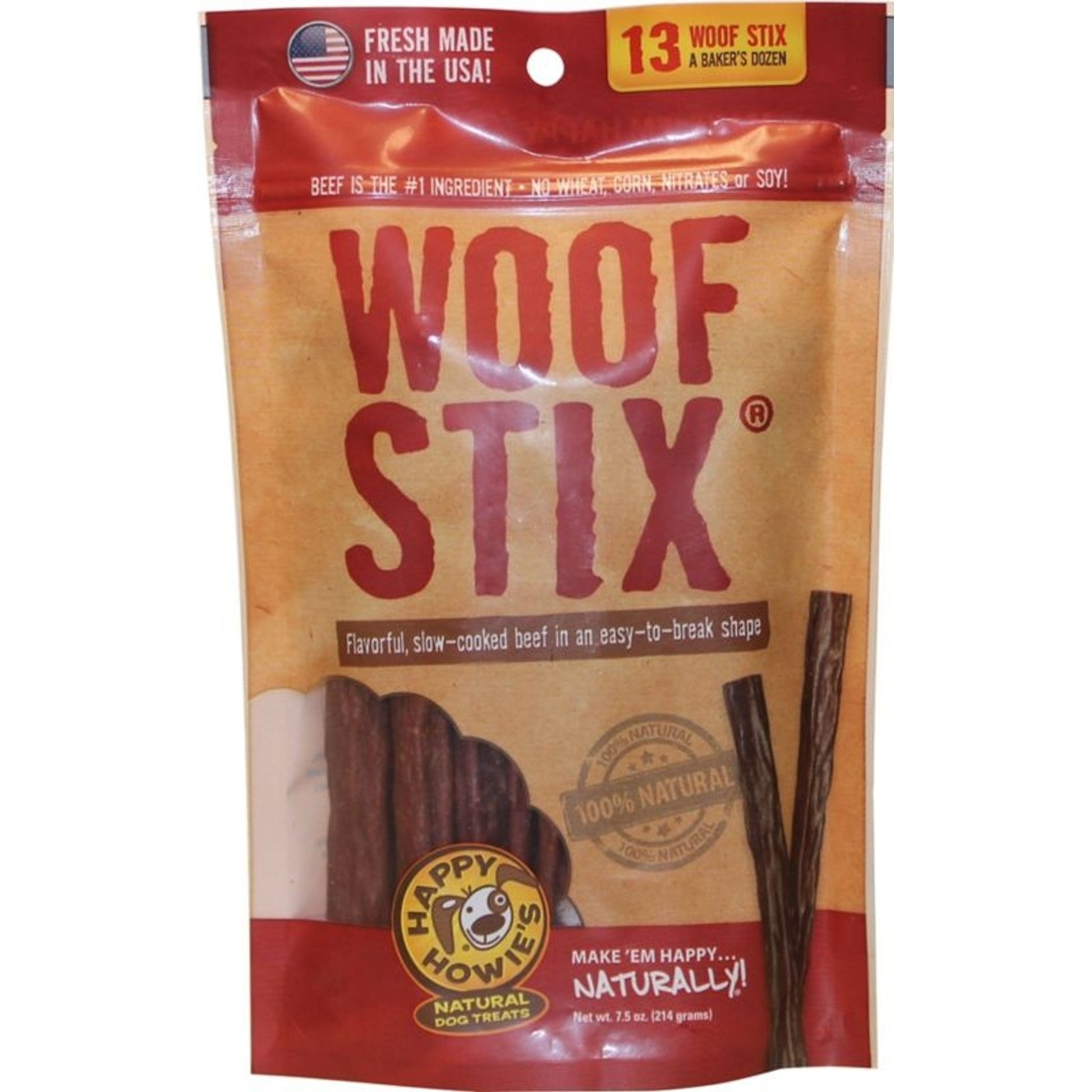 Happy HowieS Beef Woof Stix BakerS Dozen 13Pk Beef