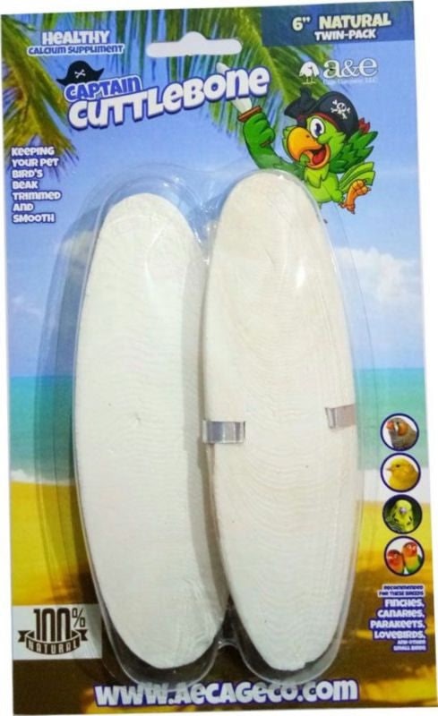A and E Cage Natural Cuttlebone 5inch 2Pk Natural