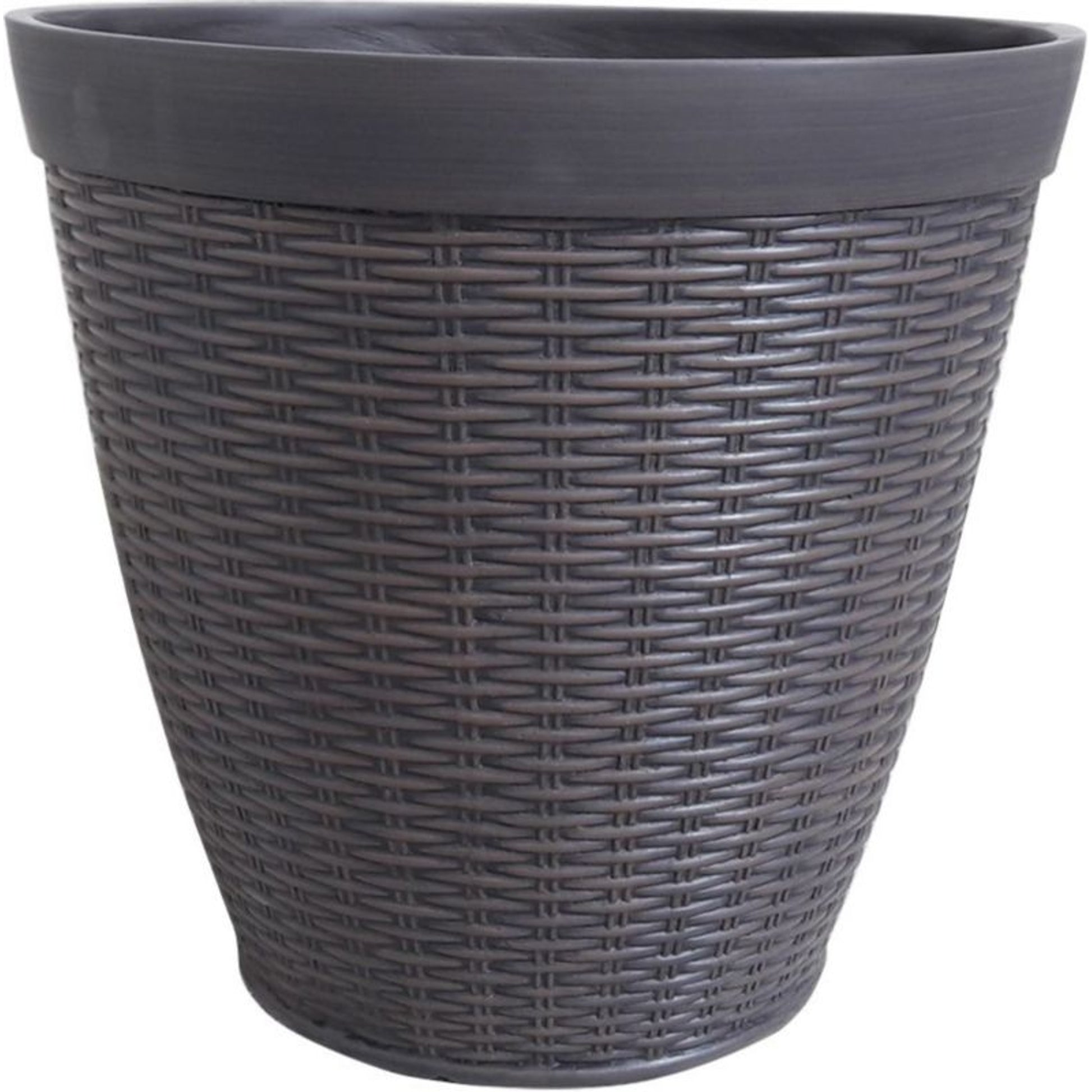 Jamaica Wicker Planter Round 15IN Brown