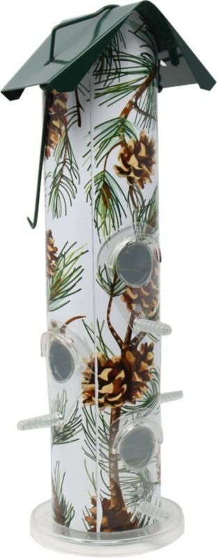 Pine Metal Tube Bird Feeder Pine