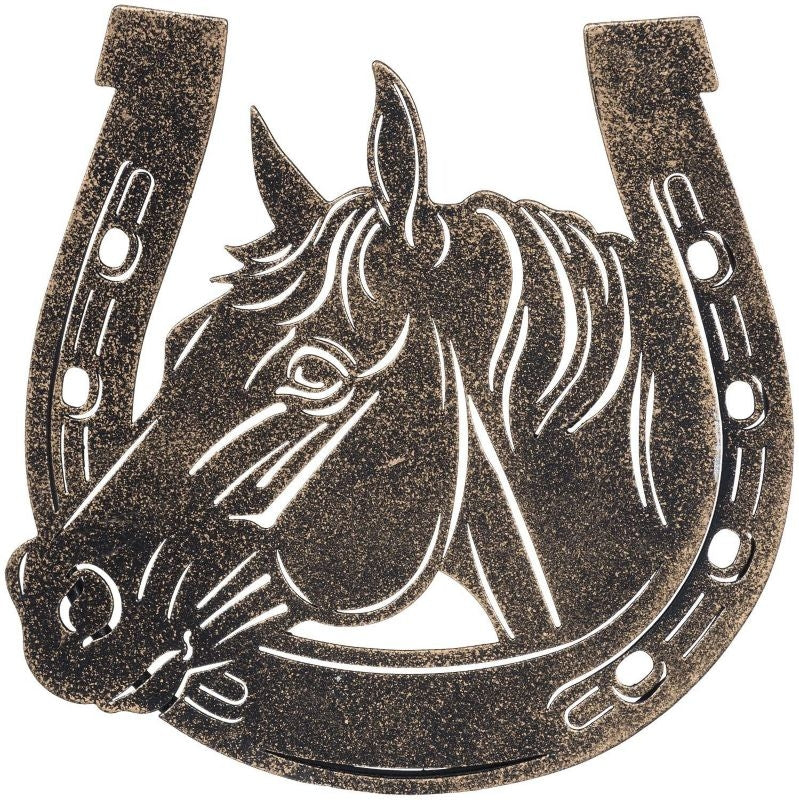 Horse/Horseshoe Stool Motiff Blk/Bronze