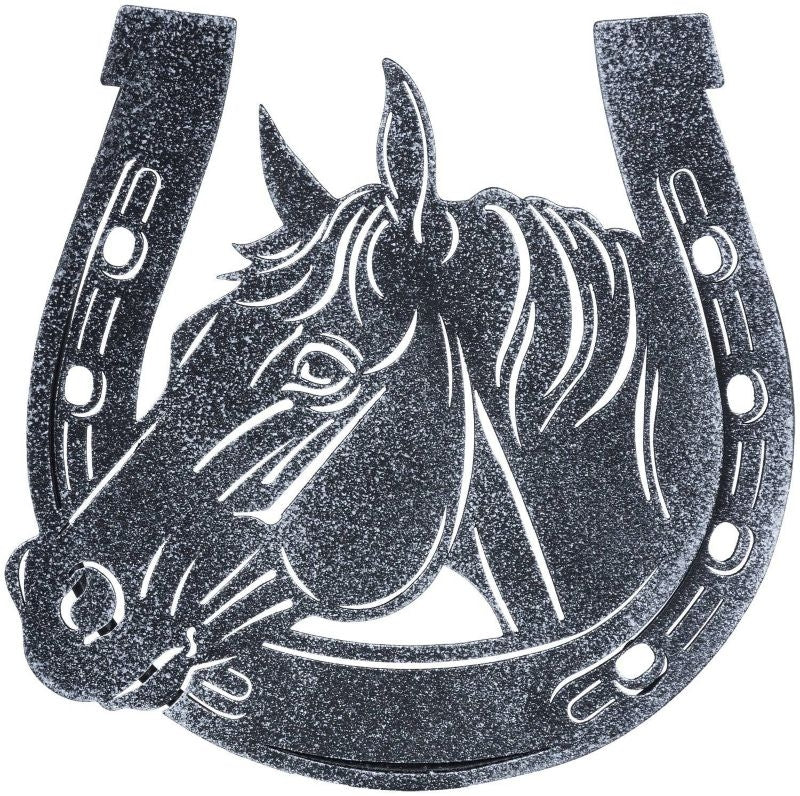 Horse/Horseshoe Stool Motiff Blk/Silver