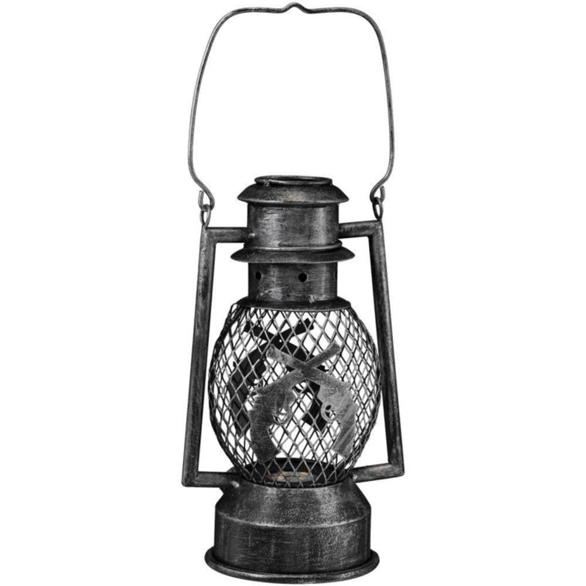 Pistols Led Metal Lantern/Battery Black/Silver