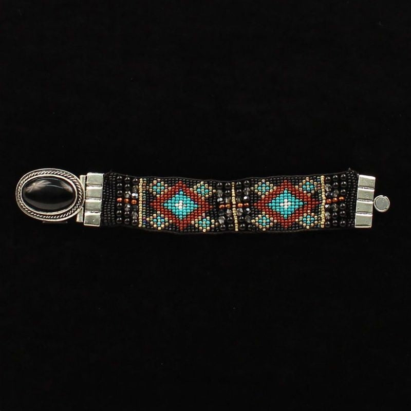 Seed Bead Bracelet Black/Wht