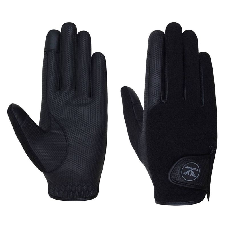 Tuffrider Fleece Back Smart Grippy Gloves Large Bl