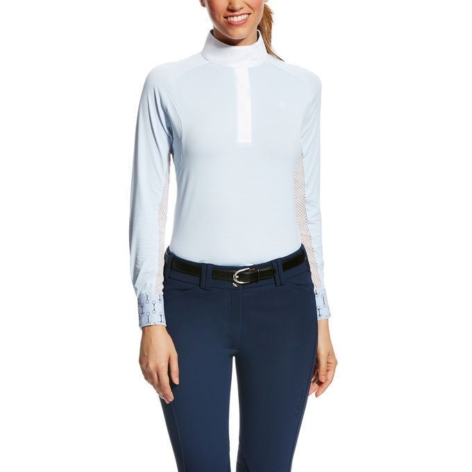Ariat Ladies Marquis Show Top XS Blue Cloud Stripe