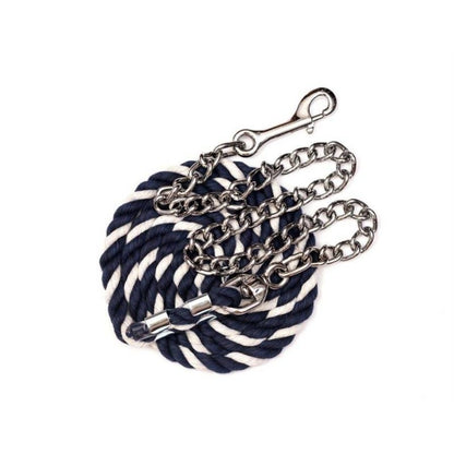Perris Cotton Color Lead With Chain 1/2x6ft Nvy/Wht