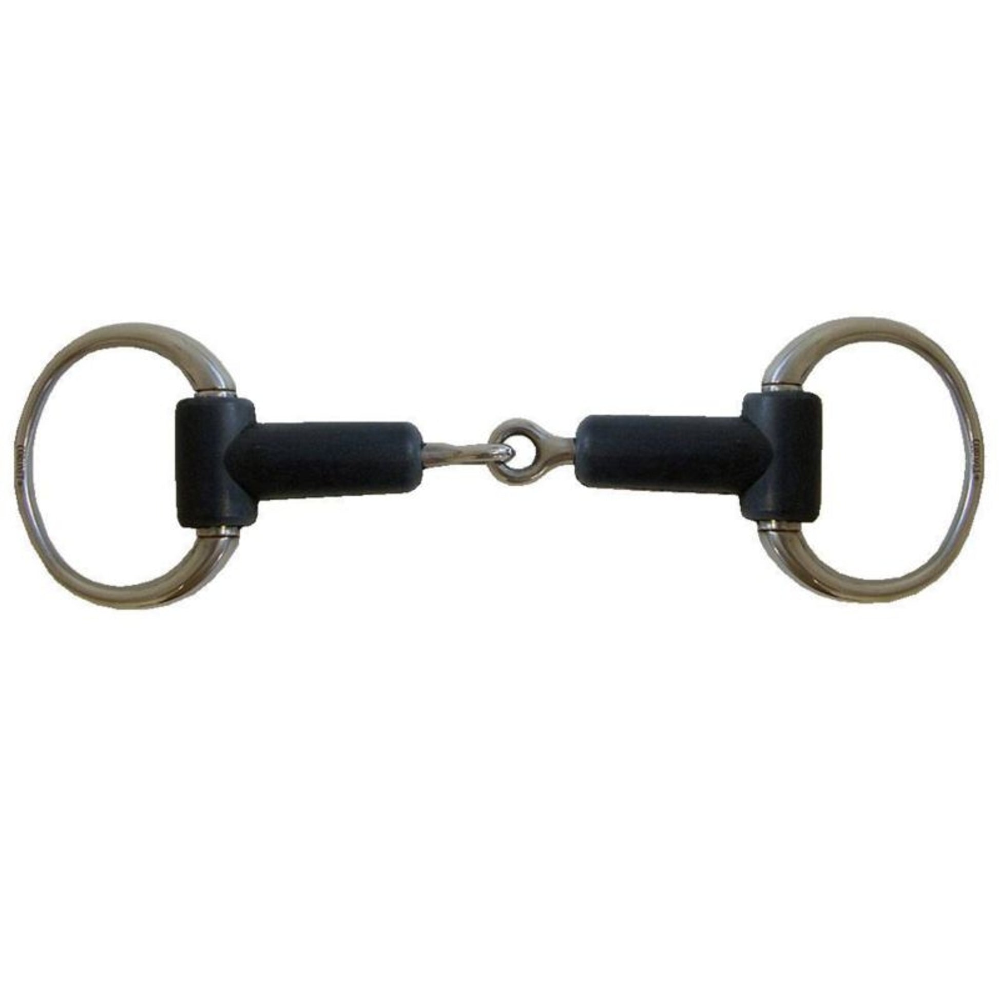 Eggbutt Rubber Mouth Snaffle Bit with Round Rings 5.5