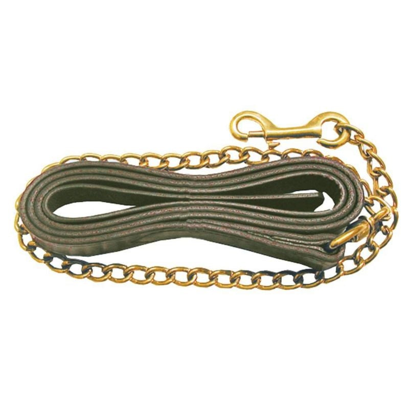 Leather Lead Shank with BP Chain Black