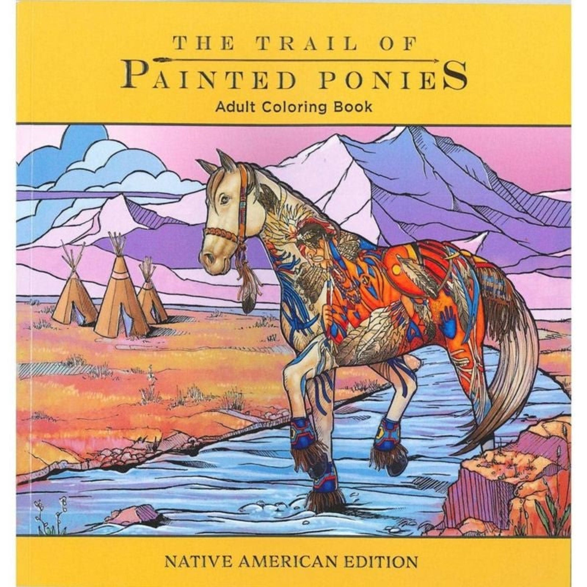 Painted Ponies Adult Coloring Book Native American