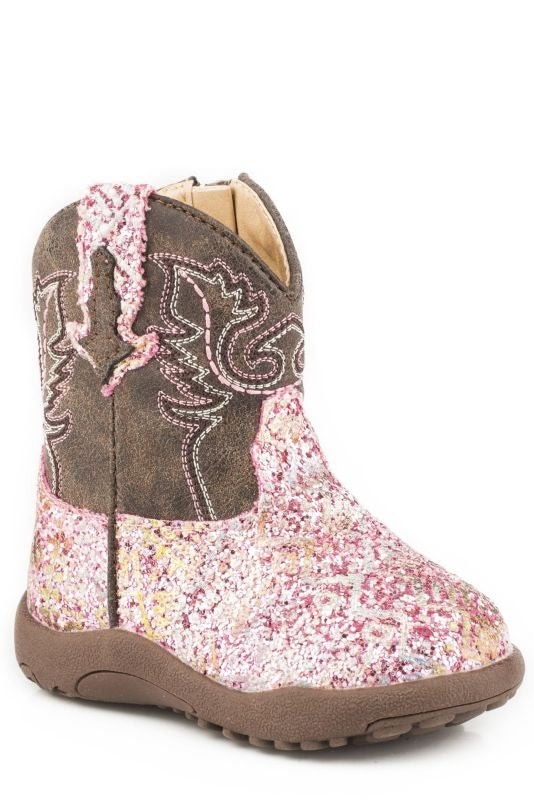 Roper Infant Cowbabies Glitter Aztec 4 Pink/Brown