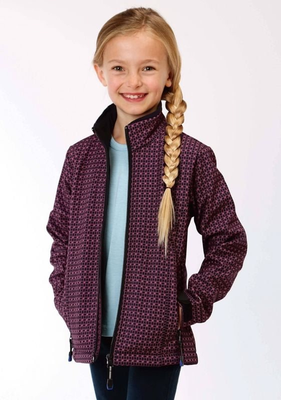 Roper Girls Tech Soft Shell Jacket SM Navy/Fuscia