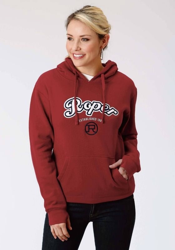 Roper Ladies Hooded Sweatshirt 2X Red