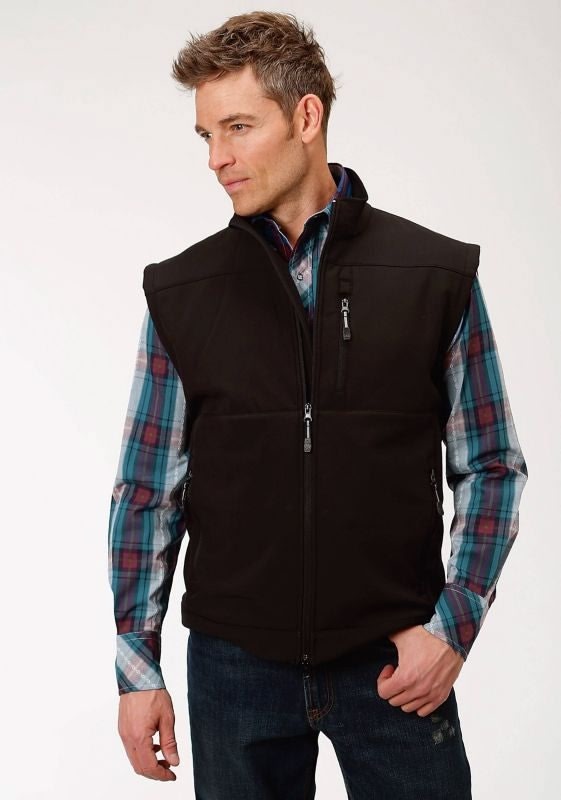 Roper Mens Conceal Carry Soft Shell Vest LG Blk