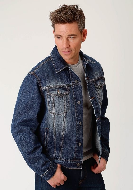 Roper Mens Rangegear Denim Jean Jacket LG Blue
