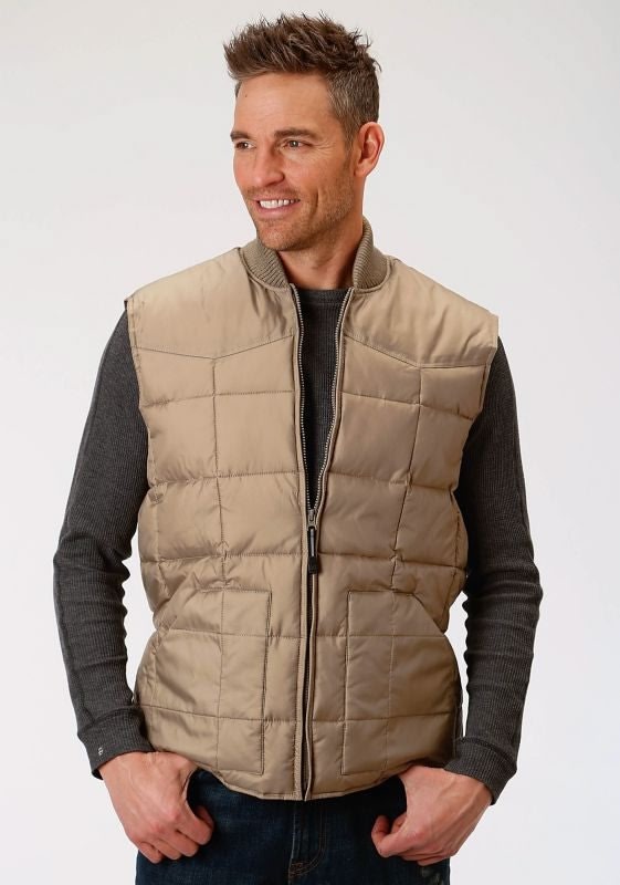 Roper Mens Rangegear Down Vest LG Khaki