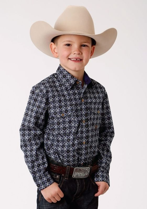 Roper Boys Performance Shirt XL Plum Foulard