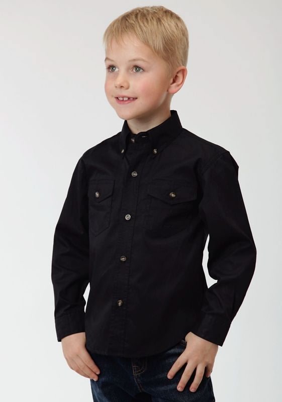Roper Boys Poplin Shirt XL Black