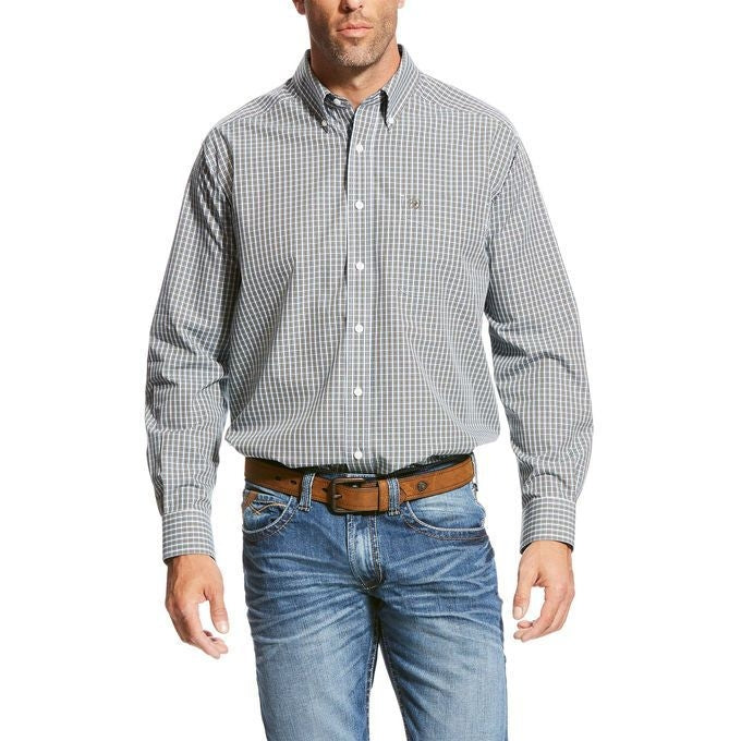 Ariat Mens Wrinkle Free Ullerich Shirt LG White
