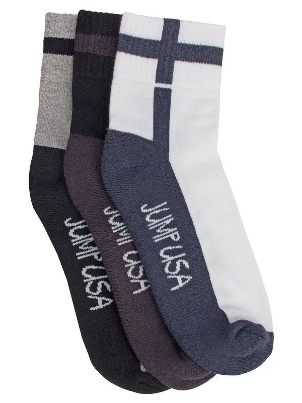 Jumpusa Ankle 3 Pk Sport Socks Mens