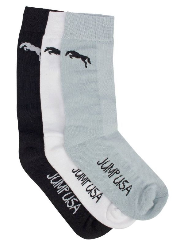 JumpUSA Modal 3 Pack Socks Mens Light Blu/Wht/Blk