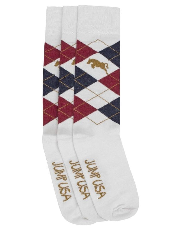 JumpUSA Cotton 3 Pack Socks Mens Wht