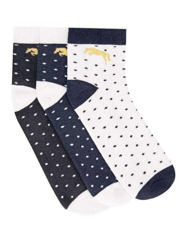 JumpUSA Terry Cotton 3 Pack Socks Mens Blk/Wht