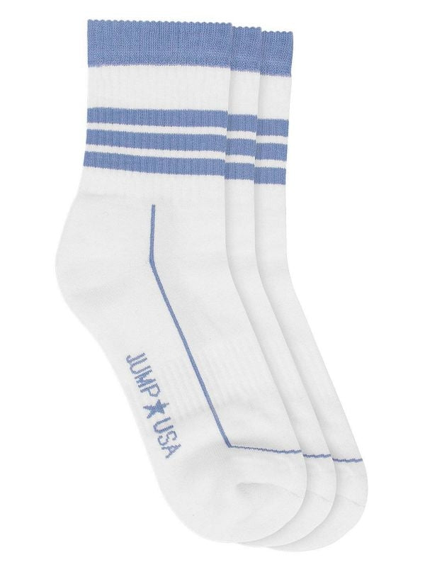 JumpUSA Terry Cotton 3 Pack Socks Ladies Wht