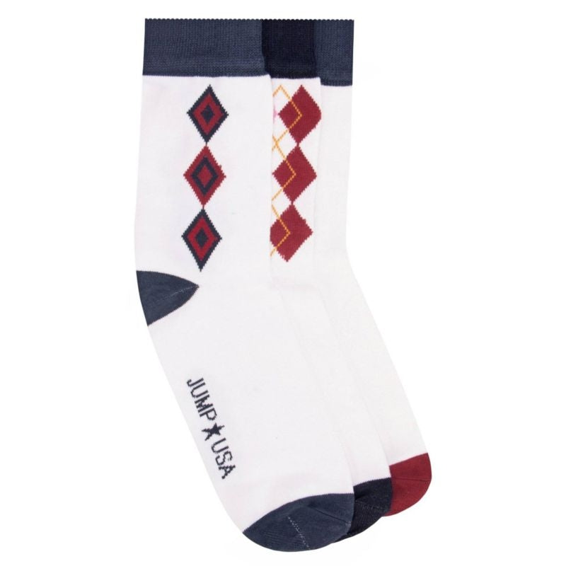 JumpUSA Cotton 3 Pack Socks Mens Wht