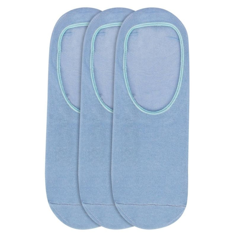 JumpUSA Cotton 3 Pack Socks Ladies Blu