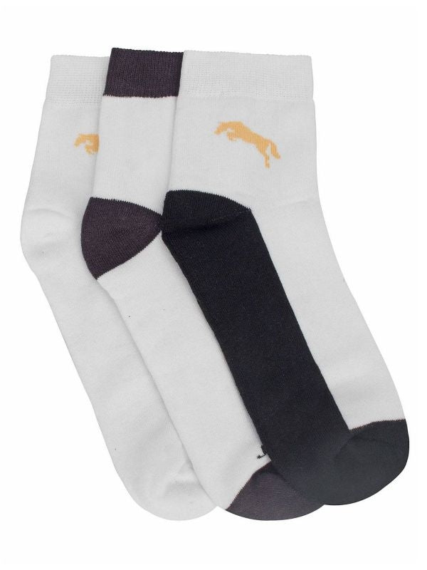 JumpUSA Terry Cotton 3 Pack Socks Mens Wht