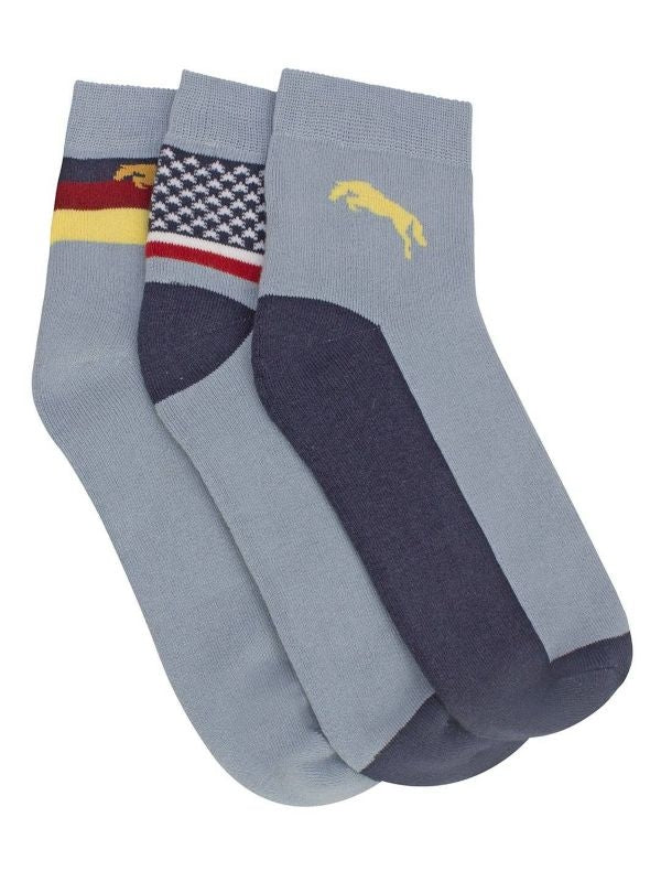 JumpUSA Cotton 3 PK Socks Mens Cornflower Blu/Nvy